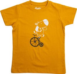 T-Shirt manica corta Rubb'r Hippo Yellow Bambino