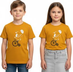 T-Shirt Korte Mouw Rubb'r Hippo Geel Kind