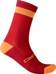 Calze Castelli Alpha 18 Rosso Scuro / Arancio