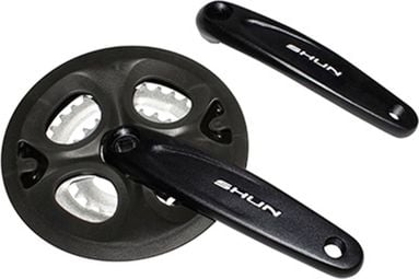 PEDALIER VTT P2R 7-8V. ALU NOIR BLACK-X 170mm 42-34-24 (BOITIER 113mm) AVEC PARE CHAINE