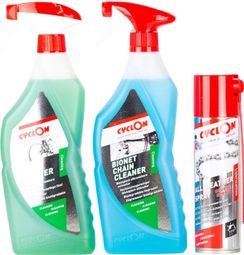 Kit d'entretien vélo Bike + Chain Cleaner Spray 750ml + Course Spray 250ml