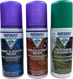 Nettoyant chaussures + imperméabilisant tissu et cuir et nubuck et daim en spray