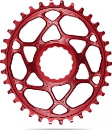 Plateau Ovale Narrow Wide AbsoluteBlack non Boost Direct Mount pour Manivelles Race Face 12 V Rouge