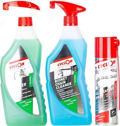 Kit d'entretien vélo Bike + Chain Cleaner Spray 750ml + Course Spray 500ml