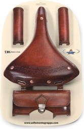Selle Monte Grappa Set Charleston Oxford en cuir brun - 3 pièces élégantes