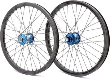 Paire de Roues Carbone Pro Pride Wave Gloss Noir Moyeu Pride Control Bleu 36H Disque