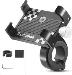 Support de téléphone de vélo en alliage d'aluminium Géométrie noir