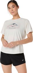 Asics Fujitrail Logo Korte Mouwen Shirt Wit Dames