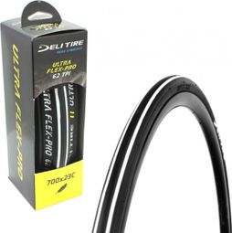 Pneu 700 x 23c Deli route noir bande blanche tringle souple