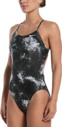 Nike Swim Team Olympics Print Cutout Black Women's Swimsuit