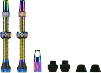 MUC OFF-Tubeless valve kit V2 (paar) 60mm Iridescent