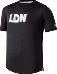 New Balance Athletics London Jersey met korte mouwen Zwart Heren