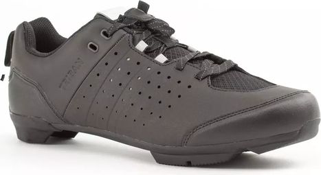 Chaussures Vélo Gravel et Route à Lacets TRIBAN SPD Cyclotourisme GRVL 500 Noir