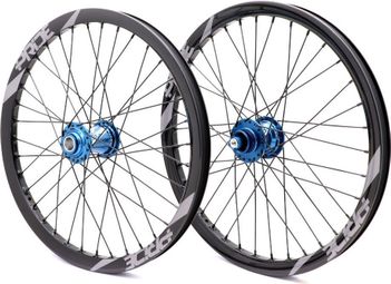 Paire de Roues Carbone Pro Pride Wave Gloss Gris Moyeu Pride Control Bleu 36H Disque