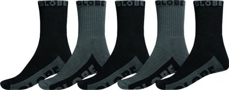 GLOBE  Black/grey crew sock 5pk  Black/grey