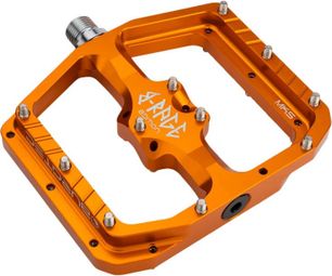 Paires de Pédales Plates Burgtec Penthouse Flat MK5 B-Rage Edition Pedals - Iron Bro / Orange