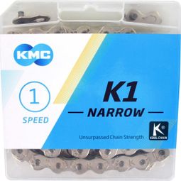 Chaîne de Vélo KMC K1 3/32 Narrow Silver 100 Maillons