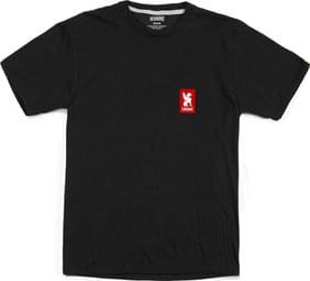 Chrom Vertikales Kurzarm-T-Shirt Schwarz / Rot