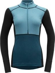 Sous maillot Devold Lauparen Merino 190 col zippé Bleu Femme 