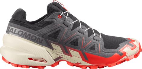 Salomon Speedcross 6 Trail Shoes, Gray/Red, Men's
