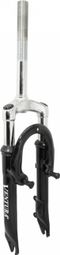 FOURCHE VTT 20   M-W A SUSPENSION DISQUE + V-BRAKE ACIER RESSORT-ELASTOMERE NOIR DEB. 50mm PIVOT (220-130MM) FILETE 1 -22 2 INTERIEUR