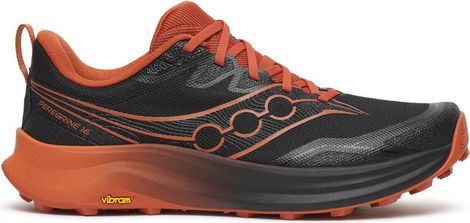 Saucony Peregrine 16 trailschoenen, zwart/oranje, heren