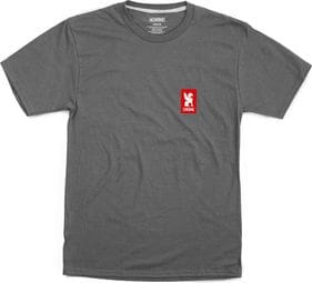 T-shirt grigia / rossa a maniche corte verticale cromata