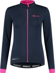 Maillot Manches Longues Velo Rogelli Essential - Femme - Bleu/Rose