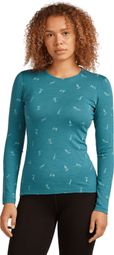 Women's Baselayer Icebreaker Merino 200 Oasis Snow Day Green