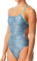 TYR Sandblasted Cutoutfit Swimsuit Grey Blue