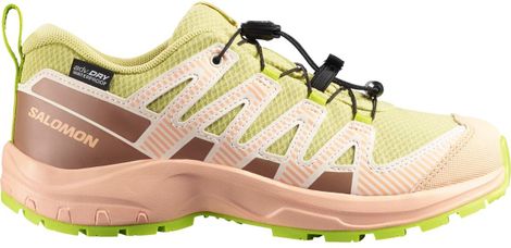 Salomon XA Pro V8 Waterproof Trail Shoes Green/Pink Kids