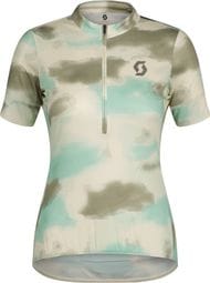 Maillot Manches Courtes Scott Endurance 10 Blanc/Vert Femme