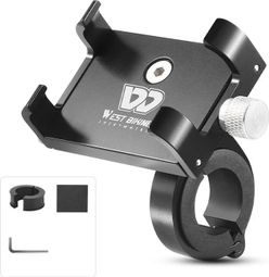Support de téléphone de vélo en alliage d'aluminium Météore noir