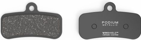 Paire de Plaquettes AMP Podium - Shimano Saint/XT/XTR/SLX/Deore - 4 Pistons - Revêtement Ceramic/Métallique