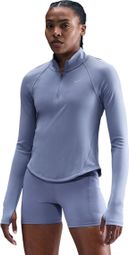 Dames Nike Tempo Swoosh Run Blue 1/4 Zip Top