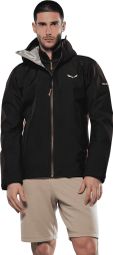 Chaqueta impermeable Salewa Puez Gore-Tex 3L Negra Hombre