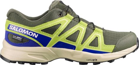 Salomon Speedcross Waterproof Trail Shoes Khaki/Green/Blue Kids