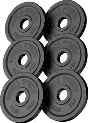 Disques Olympiques en fonte - 50/51 mm - Poids : 30 KG(6 X 5 KG)