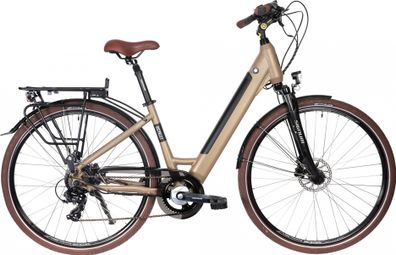 Prodotto ricondizionato - Bicyklet Carmen Shimano Tourney/Altus 7V 504 Wh 700 mm Brown Tan Bicicletta elettrica da città