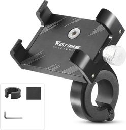 Support de téléphone de vélo en alliage d'aluminium noir