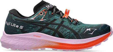 Chaussures Trail Asics Fuji Lite 5 Vert/Rose Femme