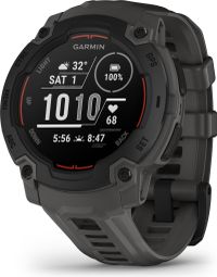 Montre GPS Garmin Instinct E - 45 mm Noir avec Bracelet en Silicone Gris Charcoal