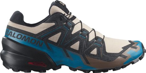 Zapatillas de trail Salomon Speedcross 6, color beige/azul, para hombre