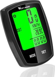 Compteur de Vélo Numérique LED Vitesse Chronomètre noir