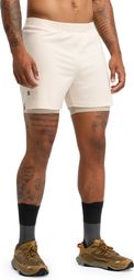 Short double couche trail running homme Randonnée Overland Stone Beige