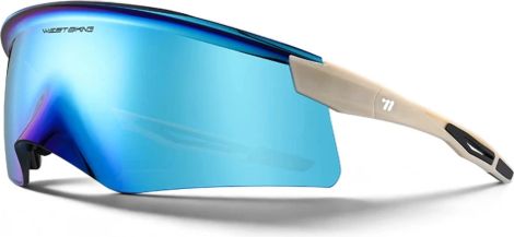Lunettes de cyclisme West Biking HD Coated UV400 Ecran panoramique White Ice Blue