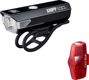 Cateye AMPP100 & ViZ100 Light Set Black