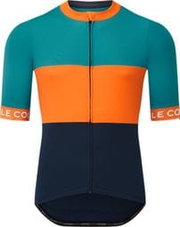 Maillot Manches Courtes Le Col Sport Bleu/Orange