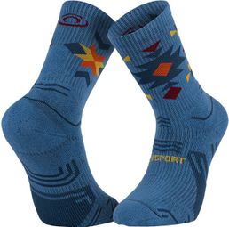 Chaussettes Bv Sport Trek Double GR Haute Lyocell Aztec Bleu