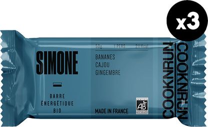 Barres énergétiques bio Simone | Bananes  Noix de Cajou et Gingembre x3
